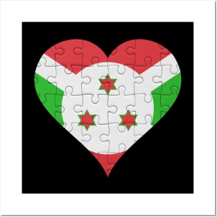 Burundian Jigsaw Puzzle Heart Design - Gift for Burundian With Burundi Roots Posters and Art